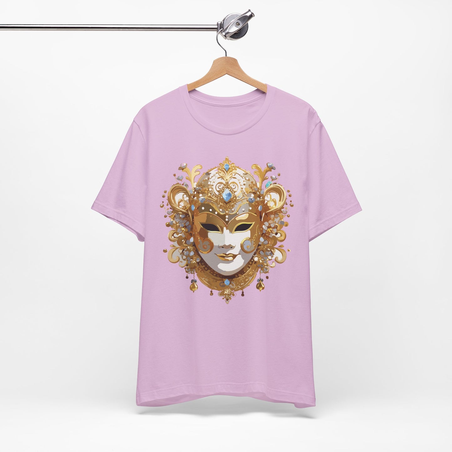Mask Shirt, Shirt with Mask, Tee Shirt with Gold Face