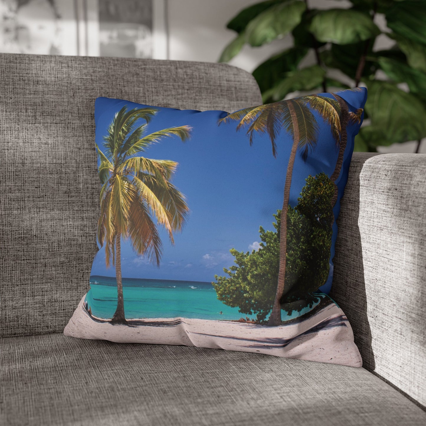 Beach Faux Suede Square Pillowcase