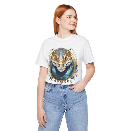 Animal Shirt, Shirt with Animal, Tee Shirt with Gold Animal Medal, Shirt with Antique Animal Medallion