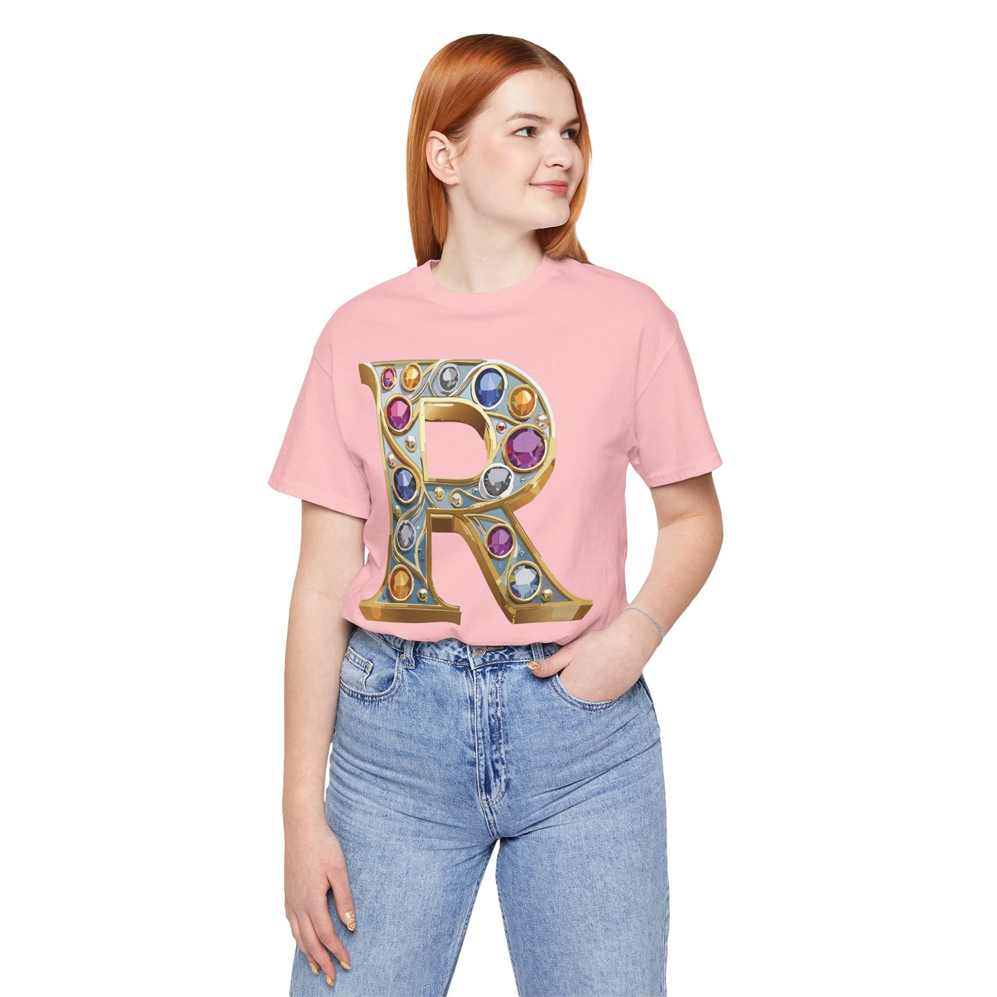 Letter Shirt, Shirt with Letters, Tee Shirt with Gold Letter, Shirt with Antique Letters