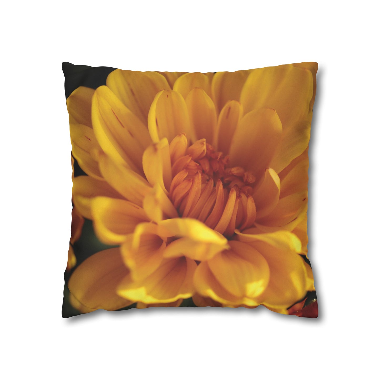 Floral Faux Suede Square Pillowcase