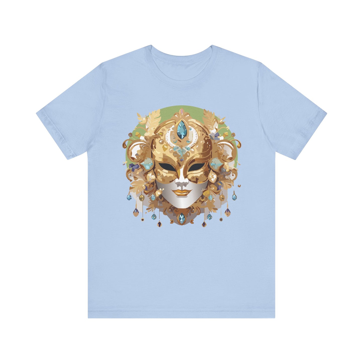 Mask Shirt, Shirt with Mask, Tee Shirt with Gold Face