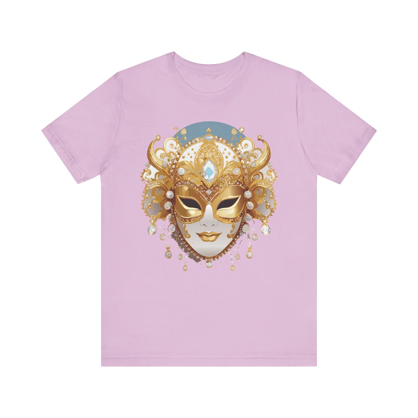 Mask Shirt, Shirt with Mask, Tee Shirt with Gold Face