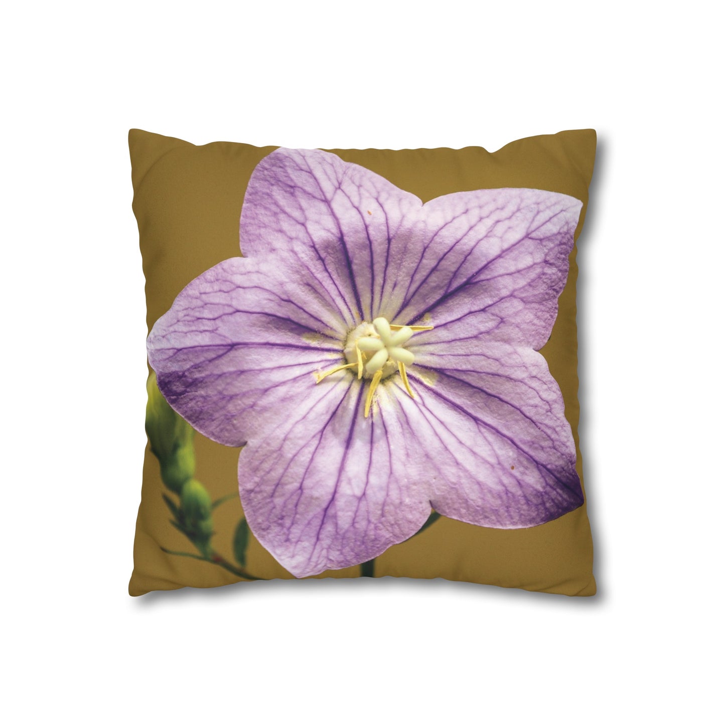 Floral Faux Suede Square Pillowcase