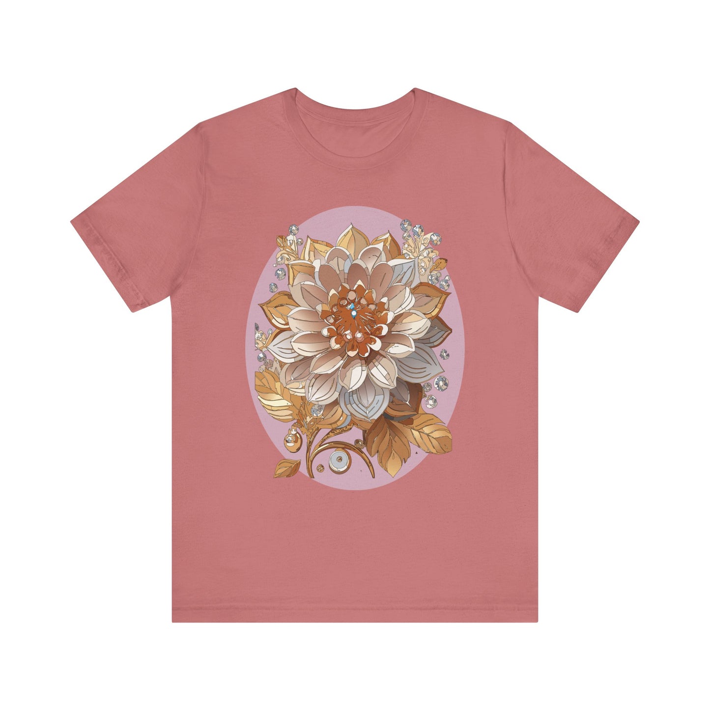 Floral Shirt, Flower Shirt, Tee Shirt with Antique Flower