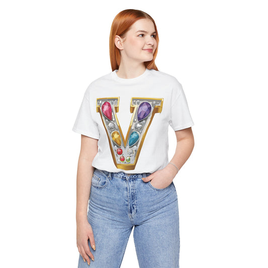 Letter Shirt, Shirt with Letters, Tee Shirt with Gold Letter, Shirt with Antique Letters