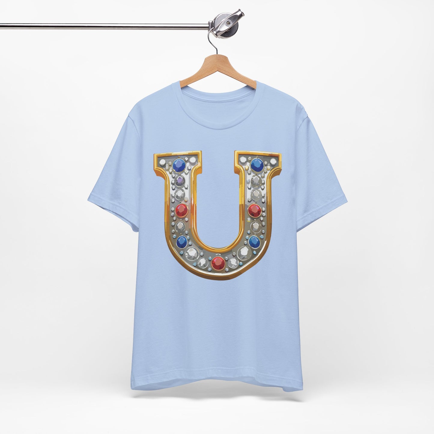 Letter Shirt, Shirt with Letters, Tee Shirt with Gold Letter, Shirt with Antique Letters