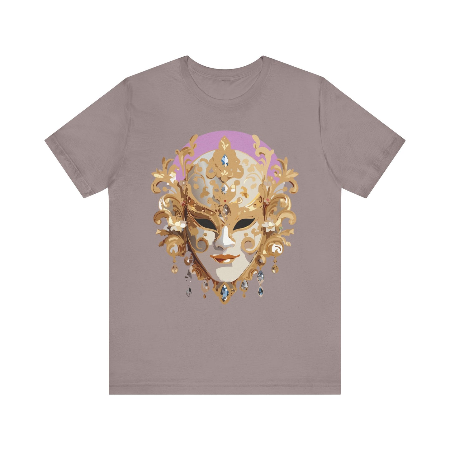 Mask Shirt, Shirt with Mask, Tee Shirt with Gold Face