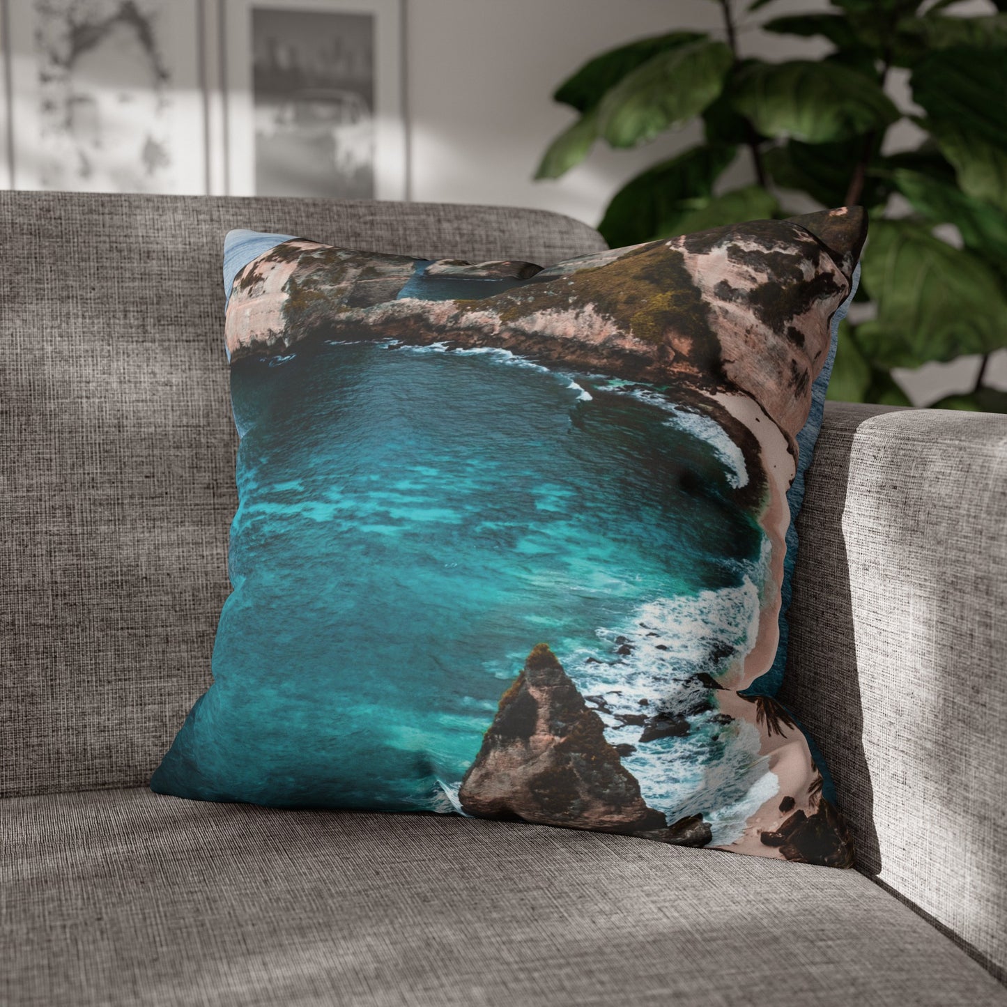 Beach Faux Suede Square Pillowcase