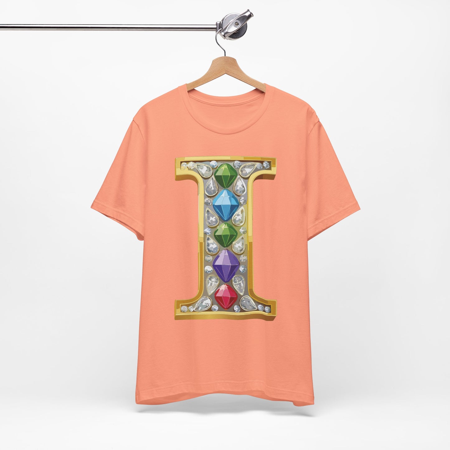 Letter Shirt, Shirt with Letters, Tee Shirt with Gold Letter, Shirt with Antique Letters