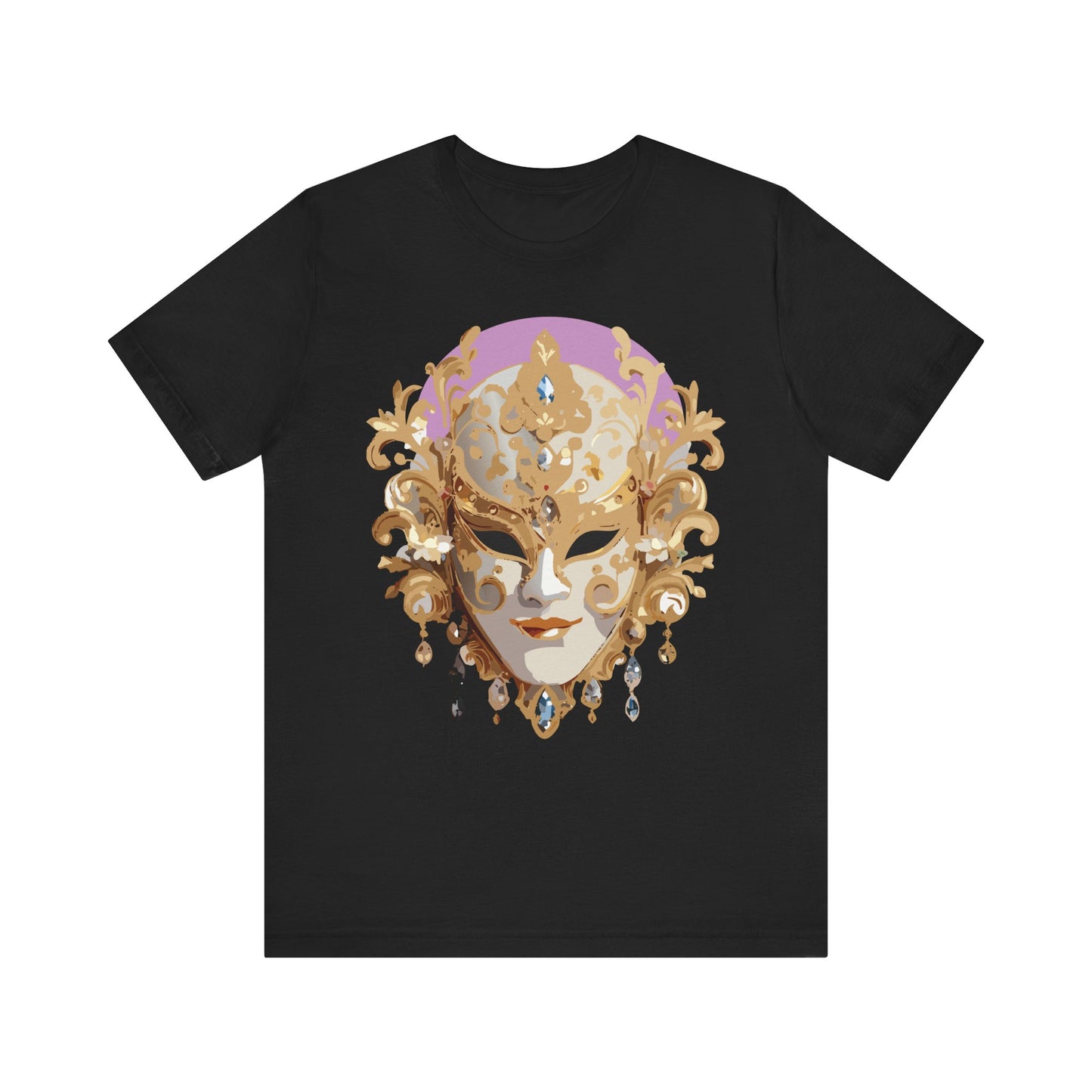 Mask Shirt, Shirt with Mask, Tee Shirt with Gold Face