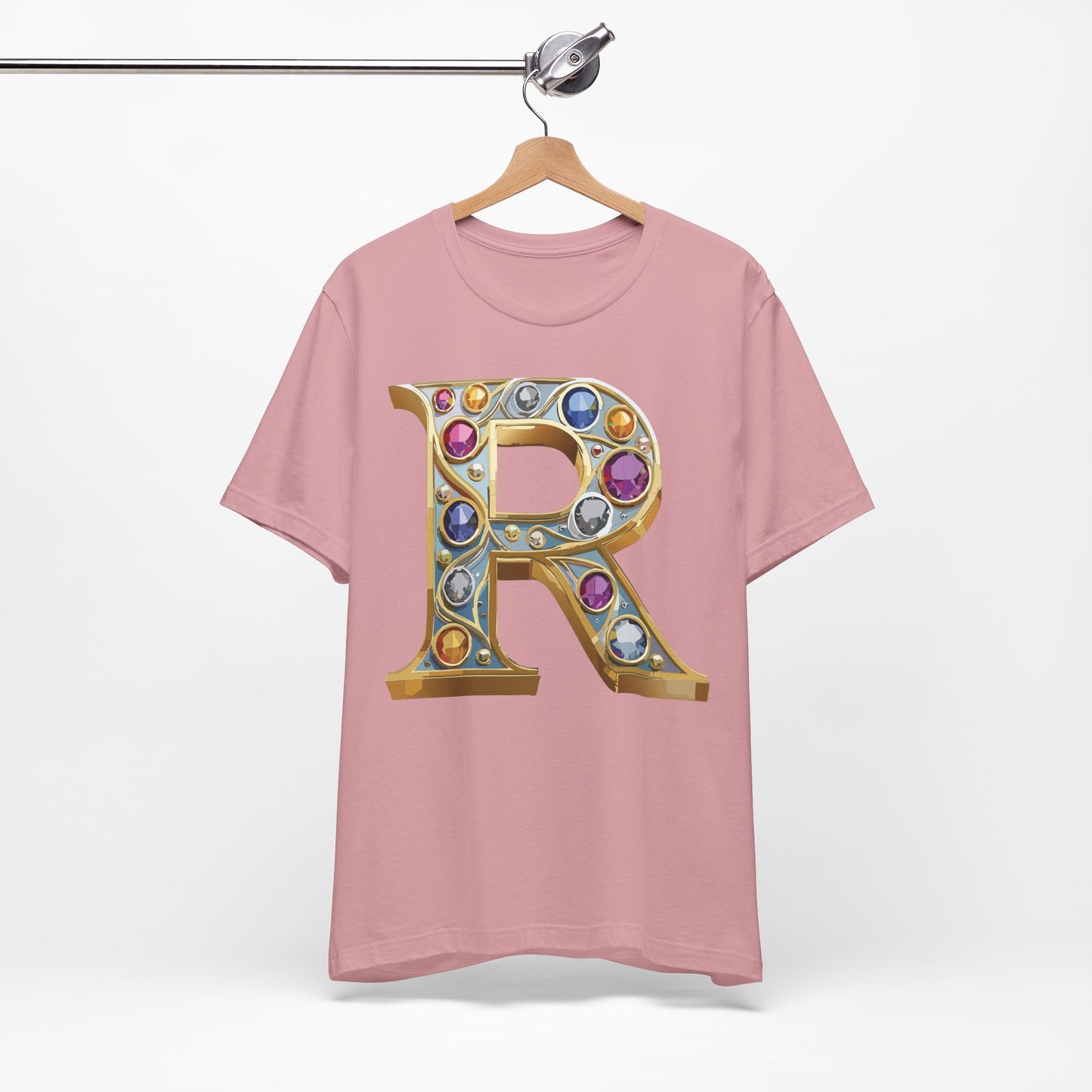 Letter Shirt, Shirt with Letters, Tee Shirt with Gold Letter, Shirt with Antique Letters