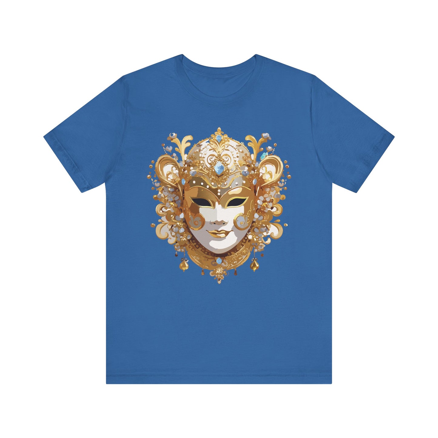Mask Shirt, Shirt with Mask, Tee Shirt with Gold Face