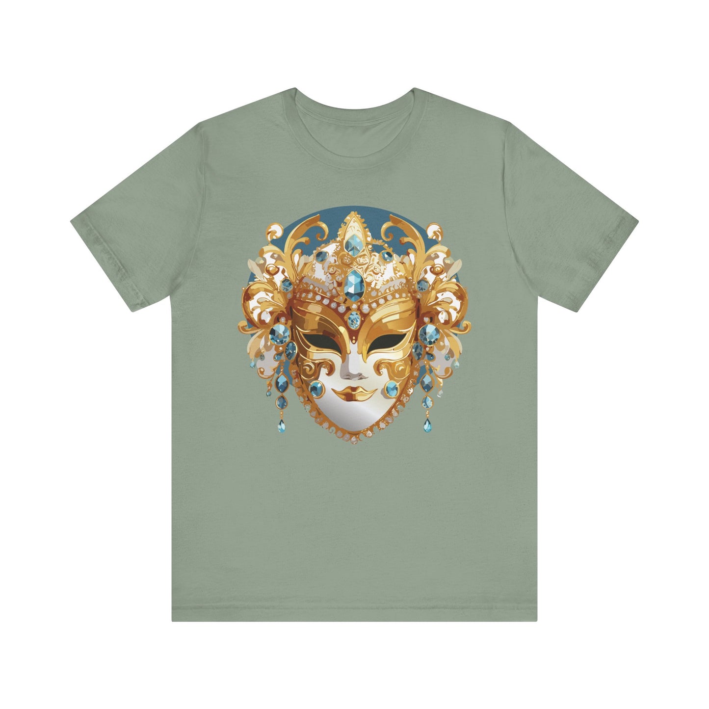 Mask Shirt, Shirt with Mask, Tee Shirt with Gold Face