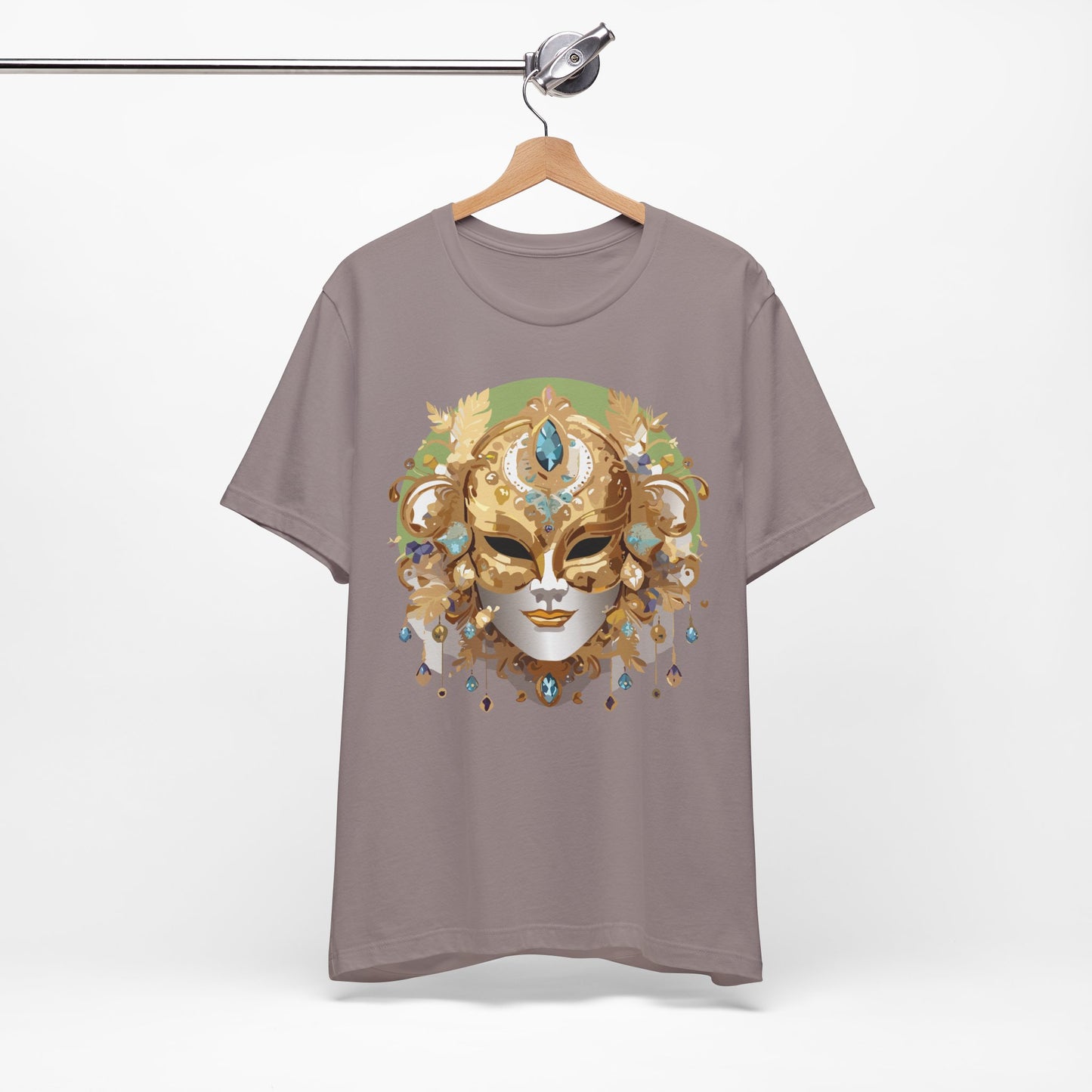 Mask Shirt, Shirt with Mask, Tee Shirt with Gold Face