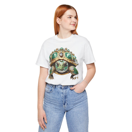 Animal Shirt, Shirt with Animal, Tee Shirt with Gold Animal Medal, Shirt with Antique Animal Medallion