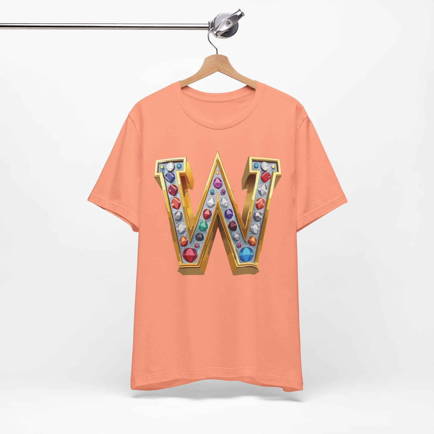 Letter Shirt, Shirt with Letters, Tee Shirt with Gold Letter, Shirt with Antique Letters