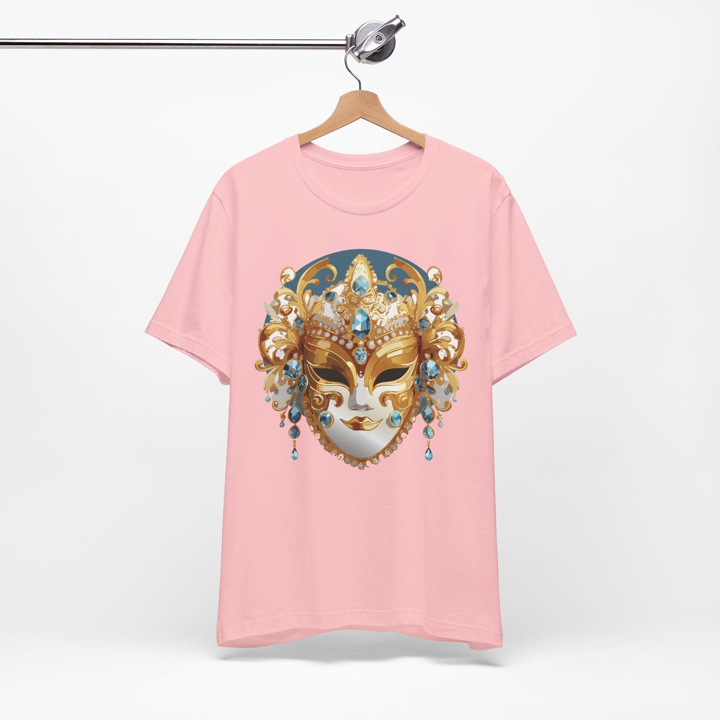 Mask Shirt, Shirt with Mask, Tee Shirt with Gold Face