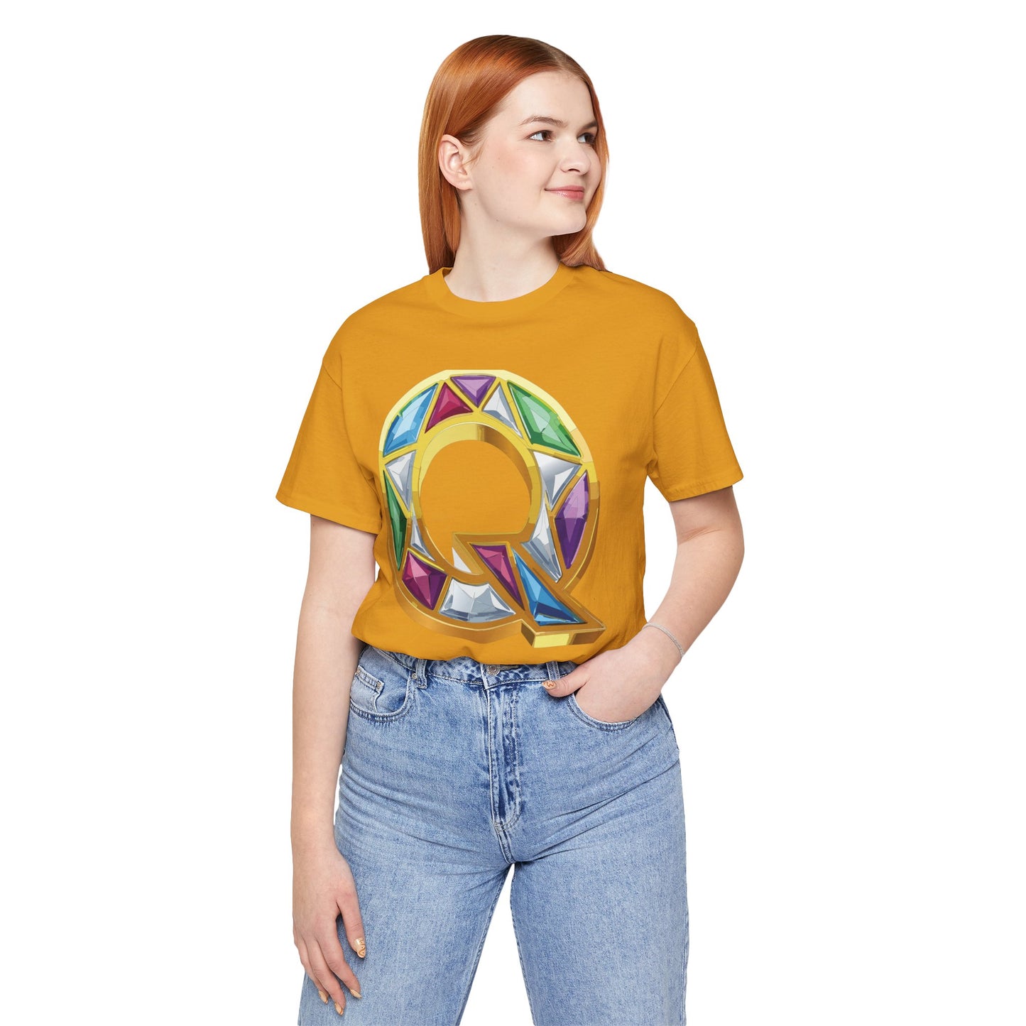 Letter Shirt, Shirt with Letters, Tee Shirt with Gold Letter, Shirt with Antique Letters
