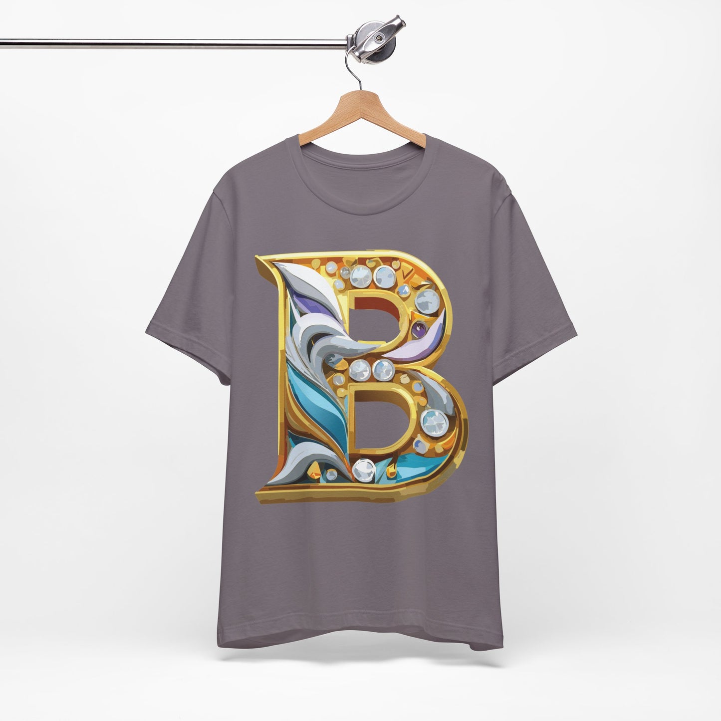 Letter Shirt, Shirt with Letters, Tee Shirt with Gold Letter, Shirt with Antique Letters