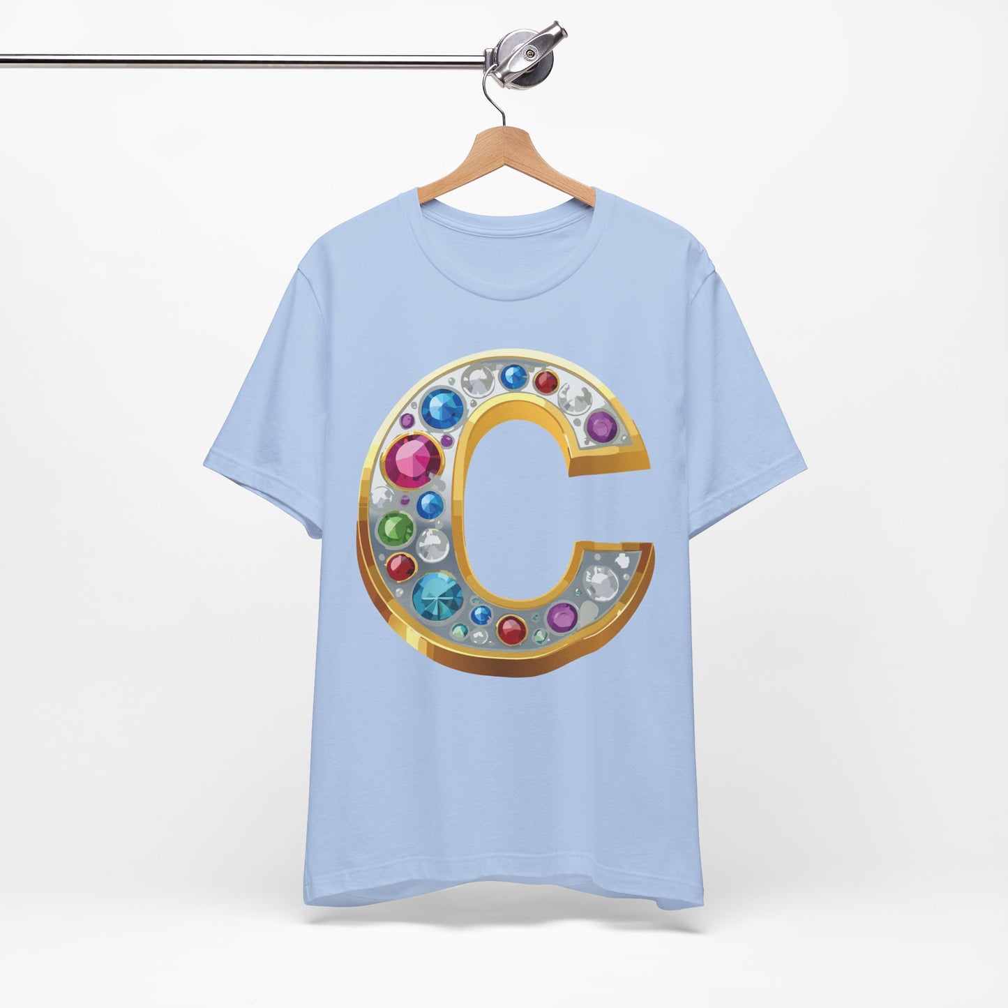 Letter Shirt, Shirt with Letters, Tee Shirt with Gold Letter, Shirt with Antique Letters