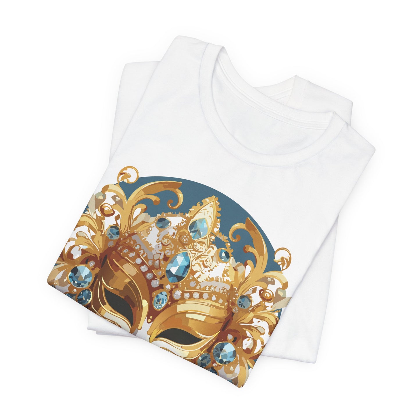 Mask Shirt, Shirt with Mask, Tee Shirt with Gold Face