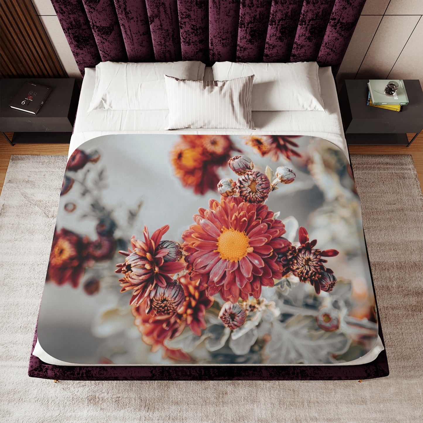 Floral Sherpa Blanket