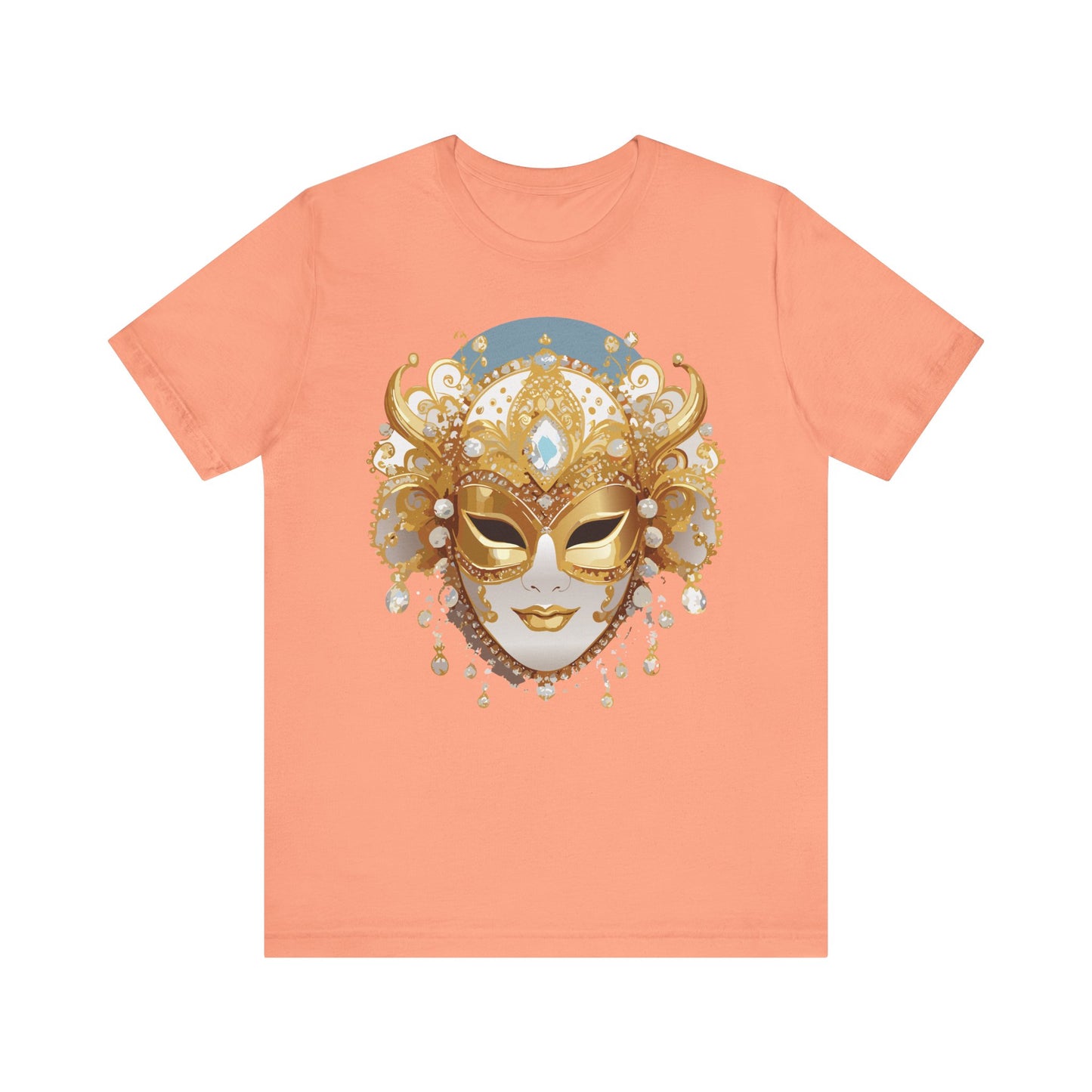 Mask Shirt, Shirt with Mask, Tee Shirt with Gold Face