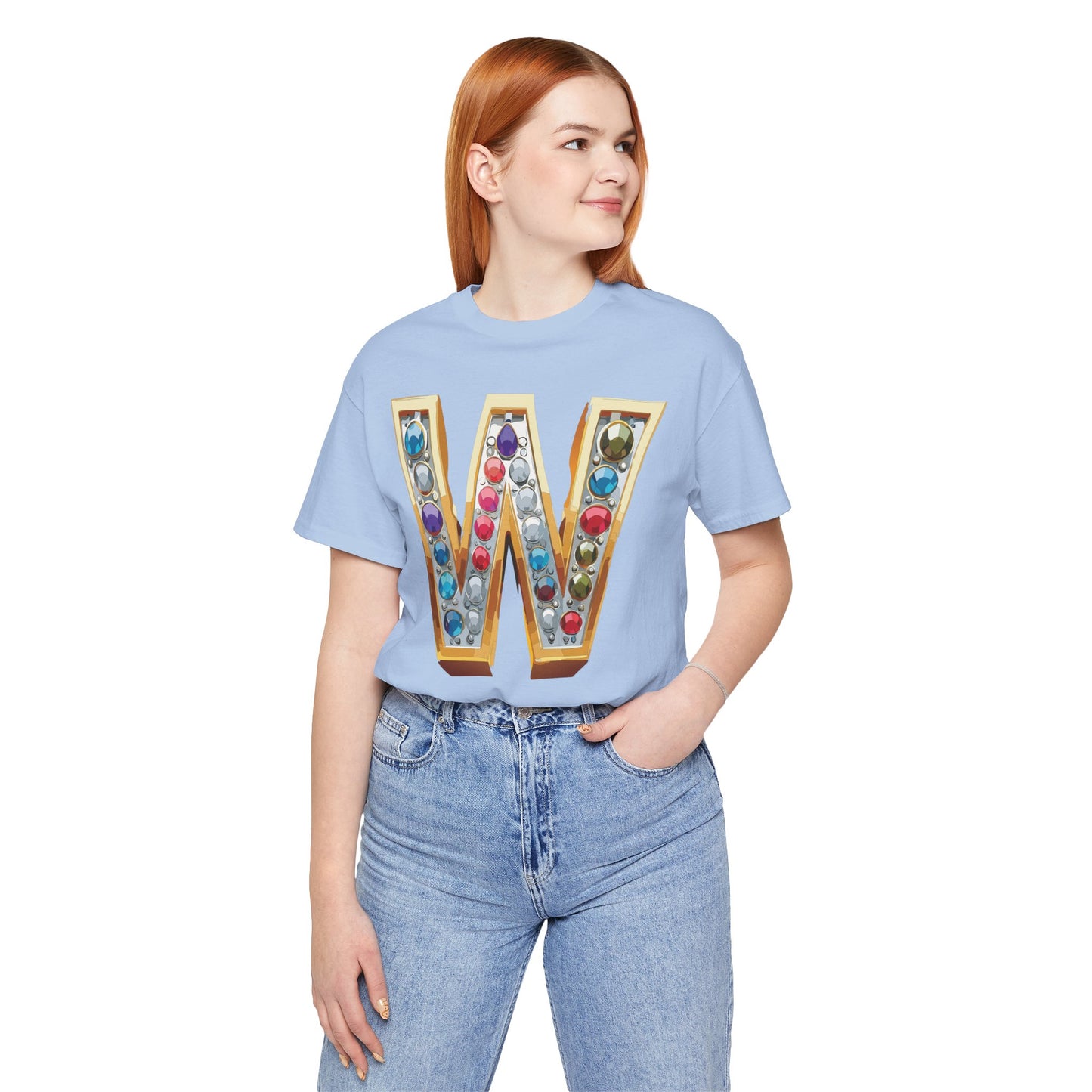 Letter Shirt, Shirt with Letters, Tee Shirt with Gold Letter, Shirt with Antique Letters