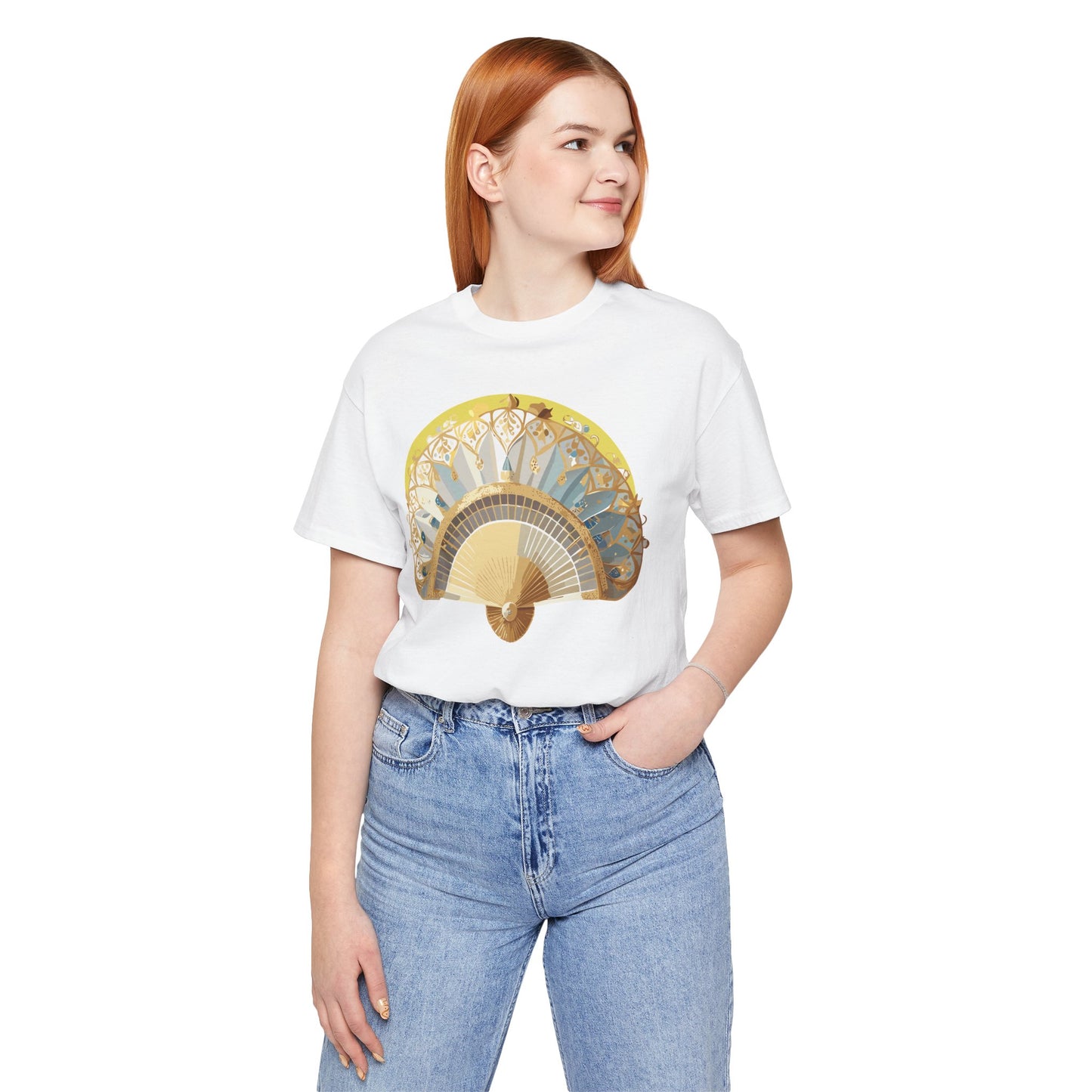 Fan shirt, Shirt with Fan, Tee Shirt with Gold Blower
