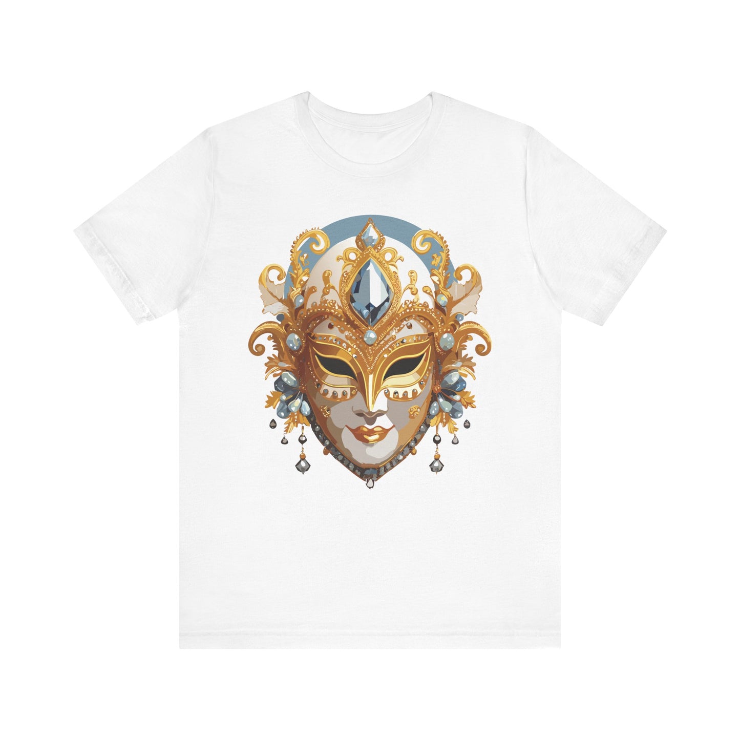 Mask Shirt, Shirt with Mask, Tee Shirt with Gold Face