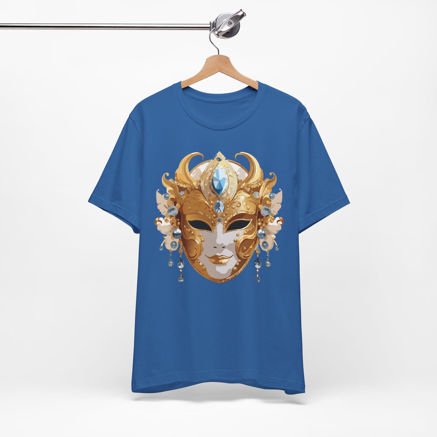 Mask Shirt, Shirt with Mask, Tee Shirt with Gold Face