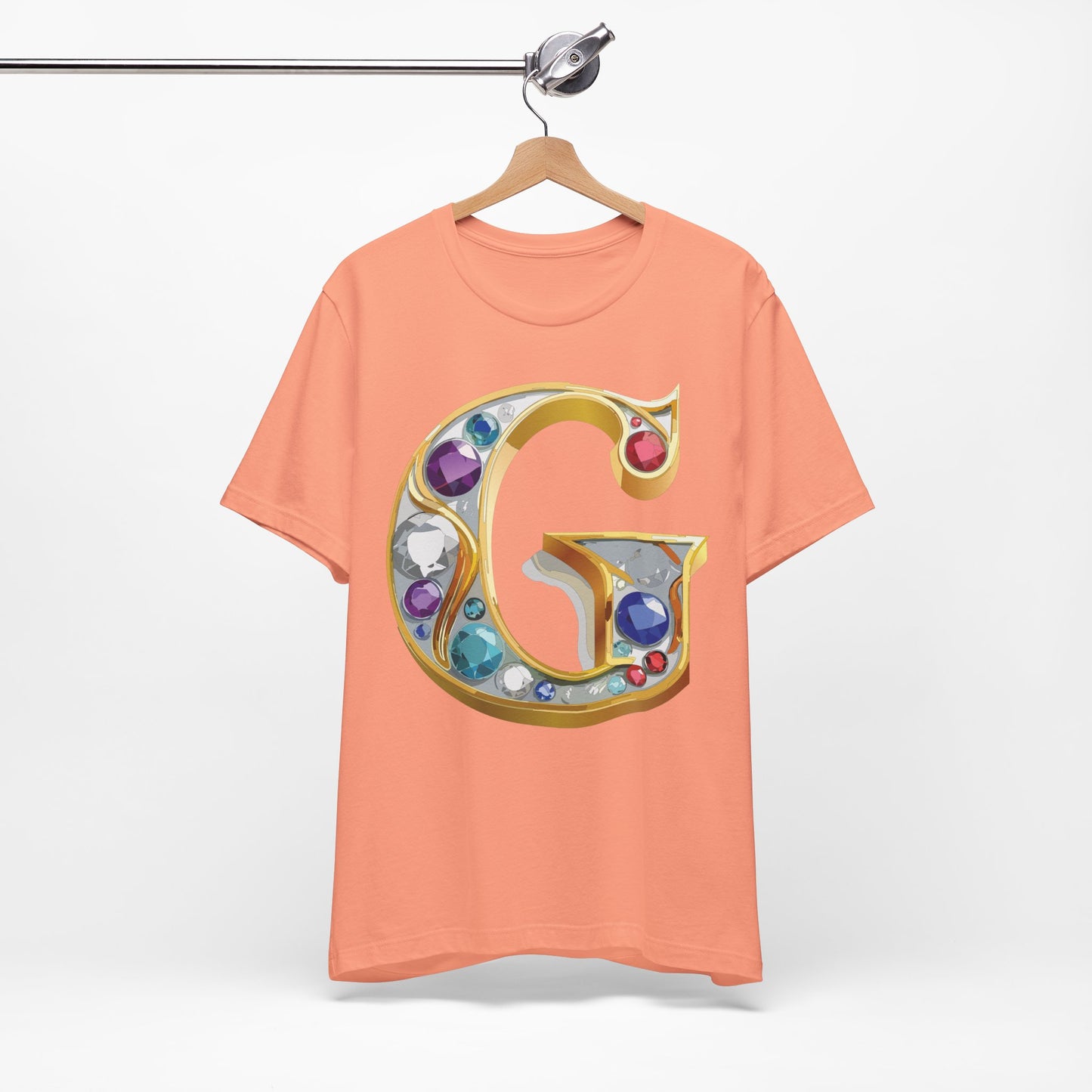 Letter Shirt, Shirt with Letters, Tee Shirt with Gold Letter, Shirt with Antique Letters
