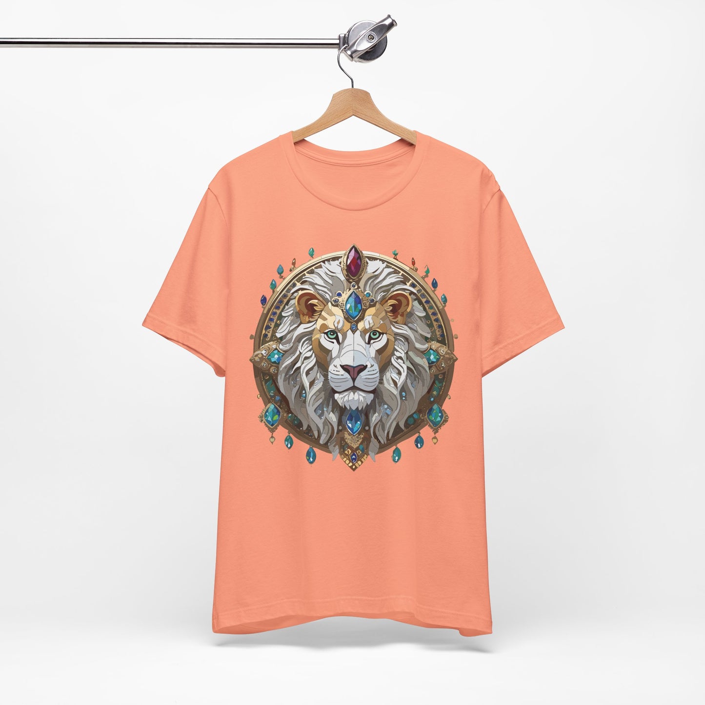 Animal Shirt, Shirt with Animal, Tee Shirt with Gold Animal Medal, Shirt with Antique Animal Medallion