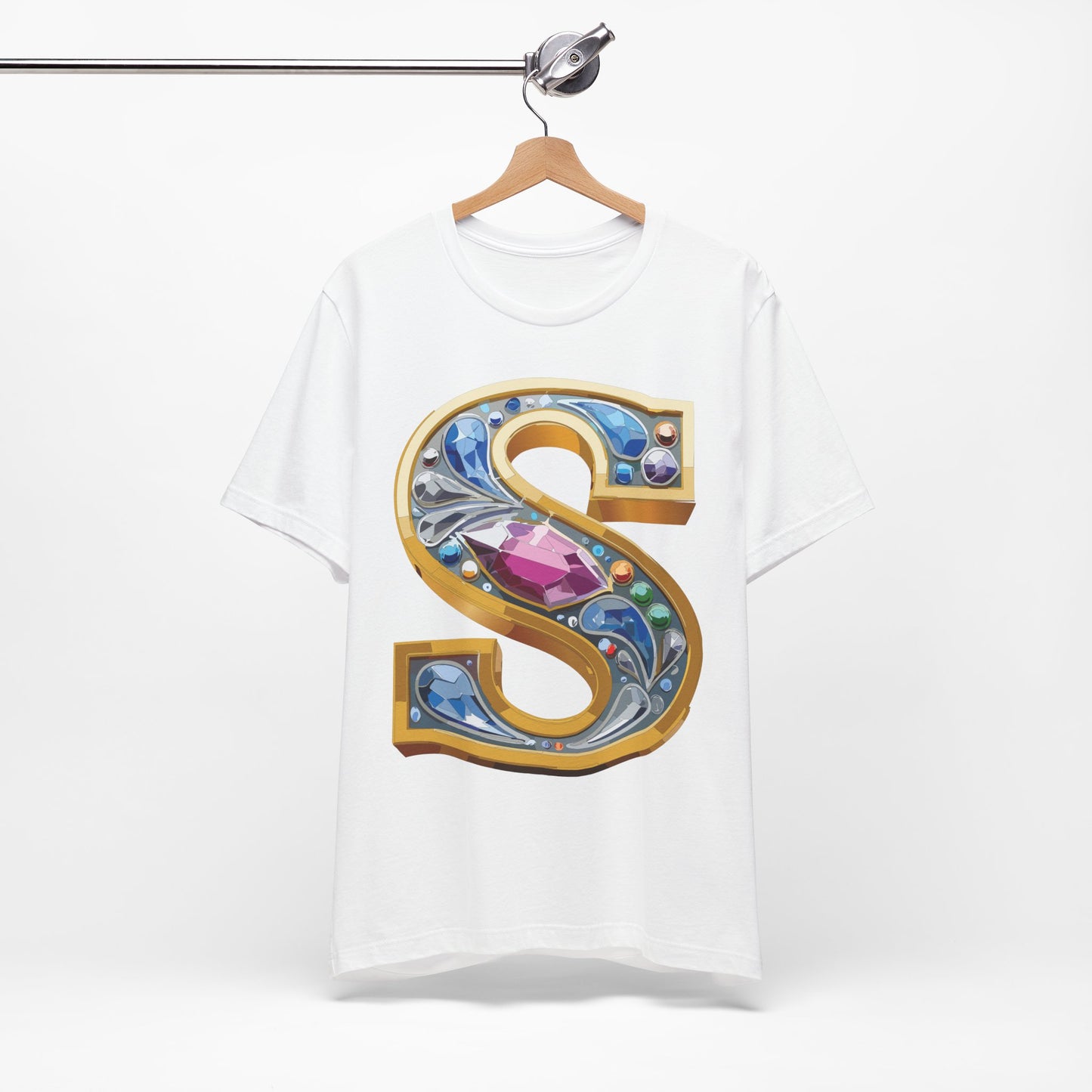 Letter Shirt, Shirt with Letters, Tee Shirt with Gold Letter, Shirt with Antique Letters