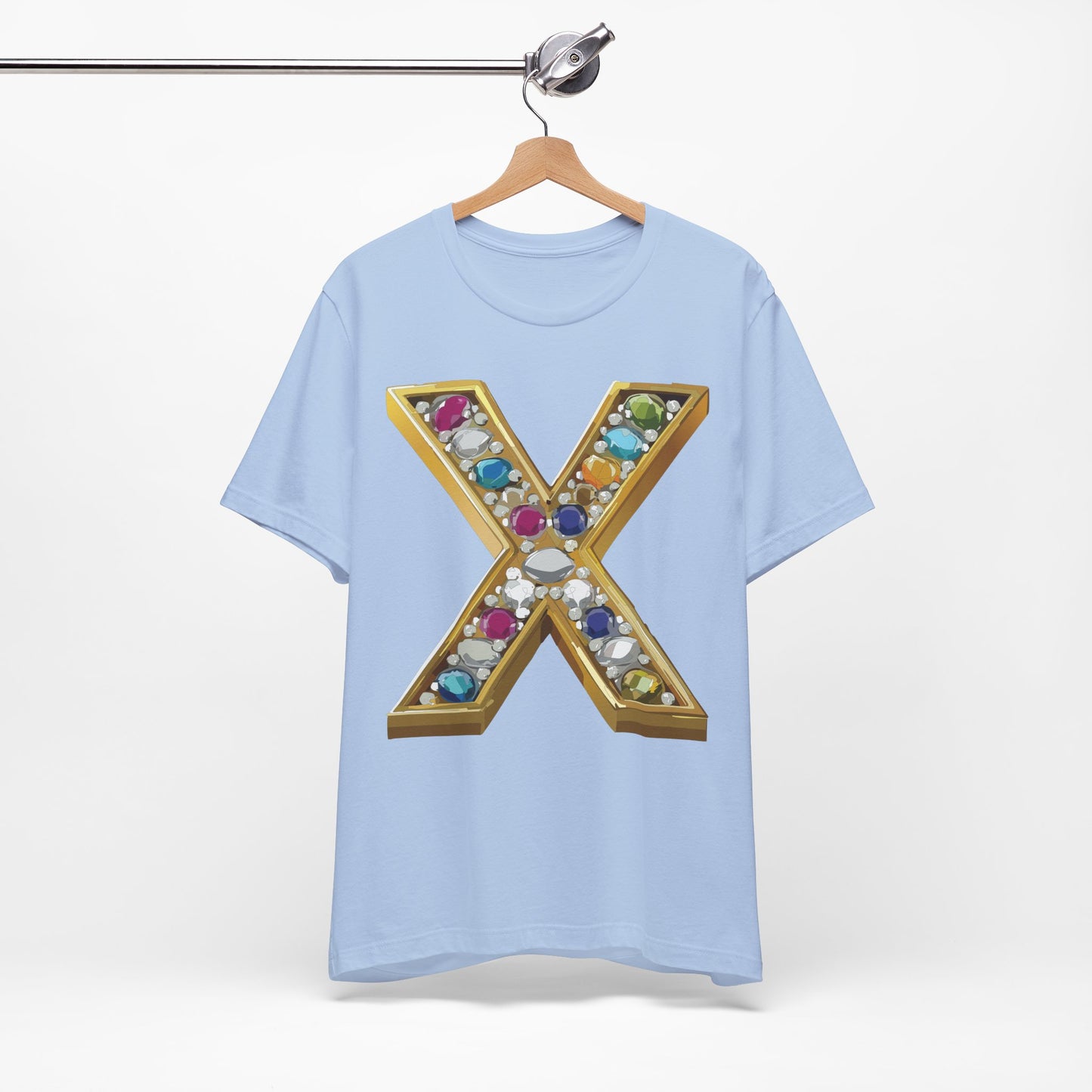 Letter Shirt, Shirt with Letters, Tee Shirt with Gold Letter, Shirt with Antique Letters