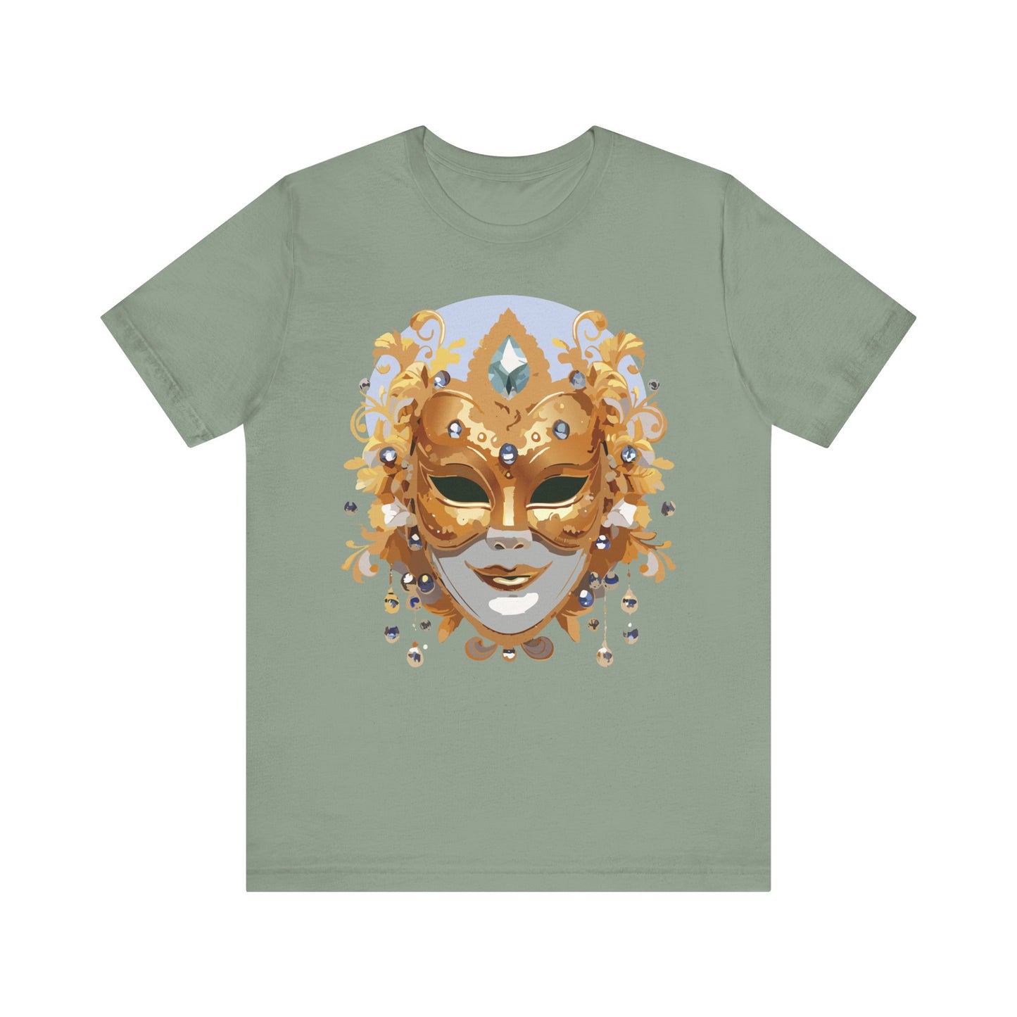Mask Shirt, Shirt with Mask, Tee Shirt with Gold Face
