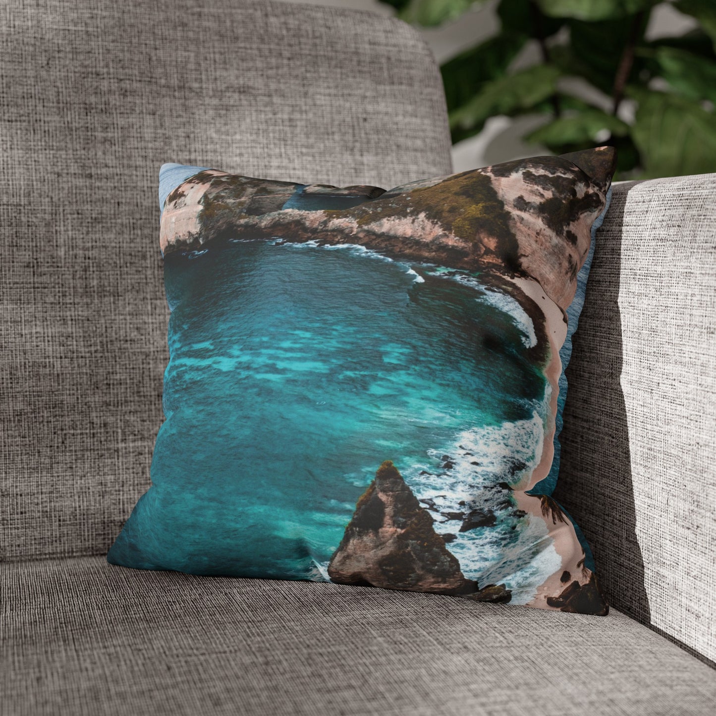 Beach Faux Suede Square Pillowcase