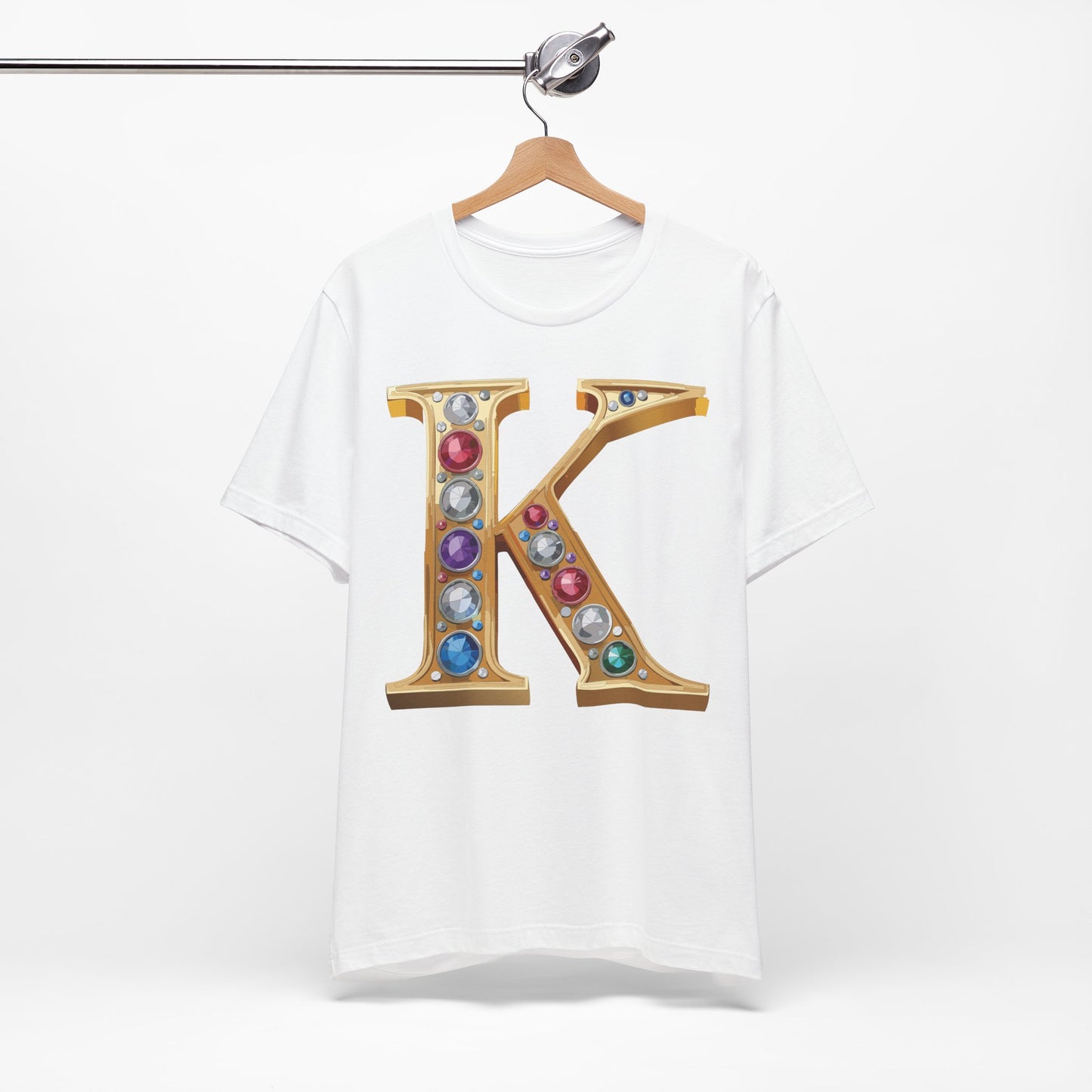 Letter Shirt, Shirt with Letters, Tee Shirt with Gold Letter, Shirt with Antique Letters