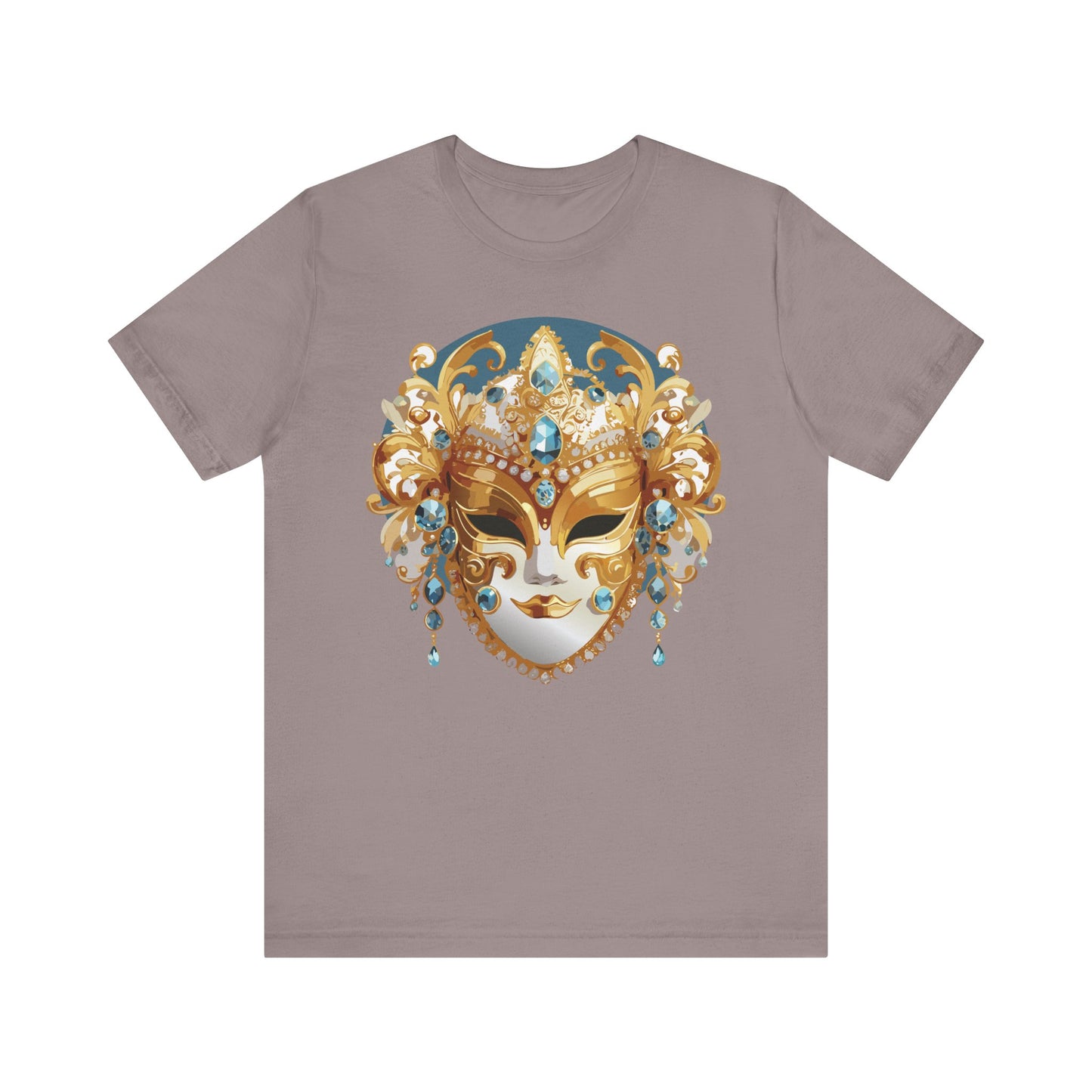 Mask Shirt, Shirt with Mask, Tee Shirt with Gold Face