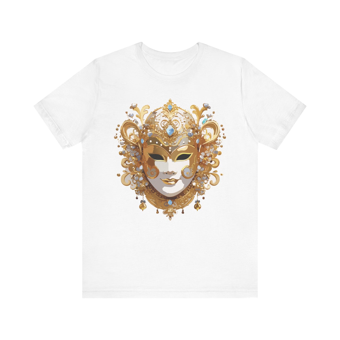 Mask Shirt, Shirt with Mask, Tee Shirt with Gold Face