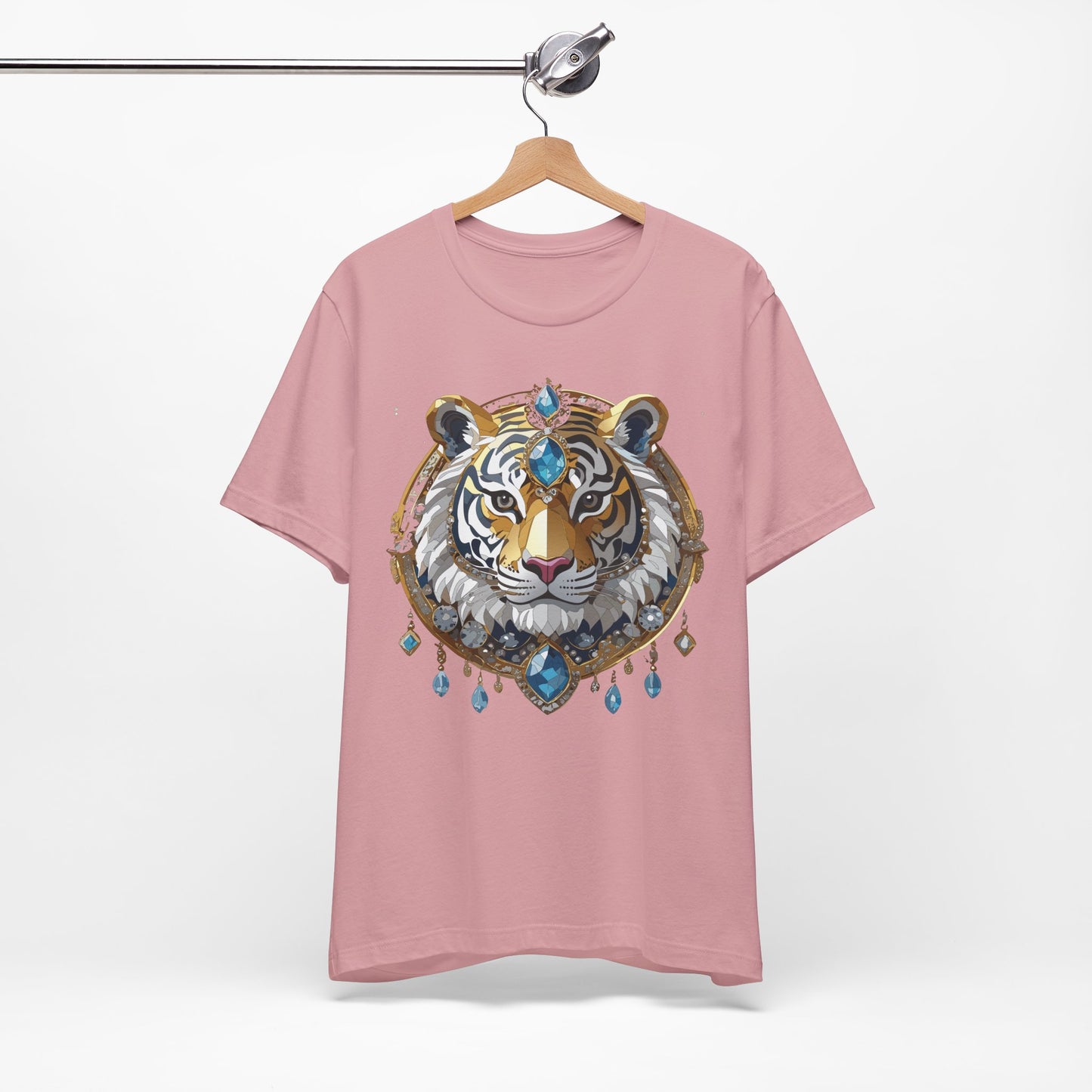 Animal Shirt, Shirt with Animal, Tee Shirt with Gold Animal Medal, Shirt with Antique Animal Medallion