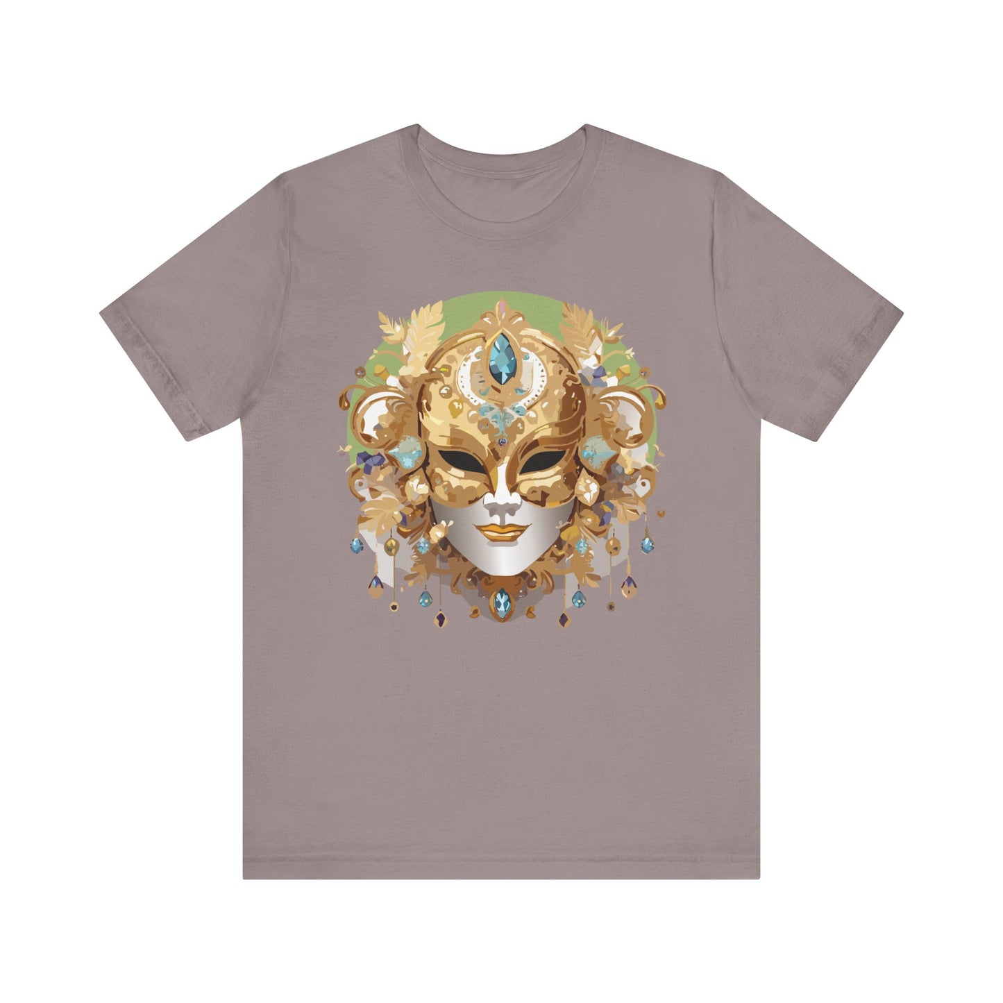 Mask Shirt, Shirt with Mask, Tee Shirt with Gold Face