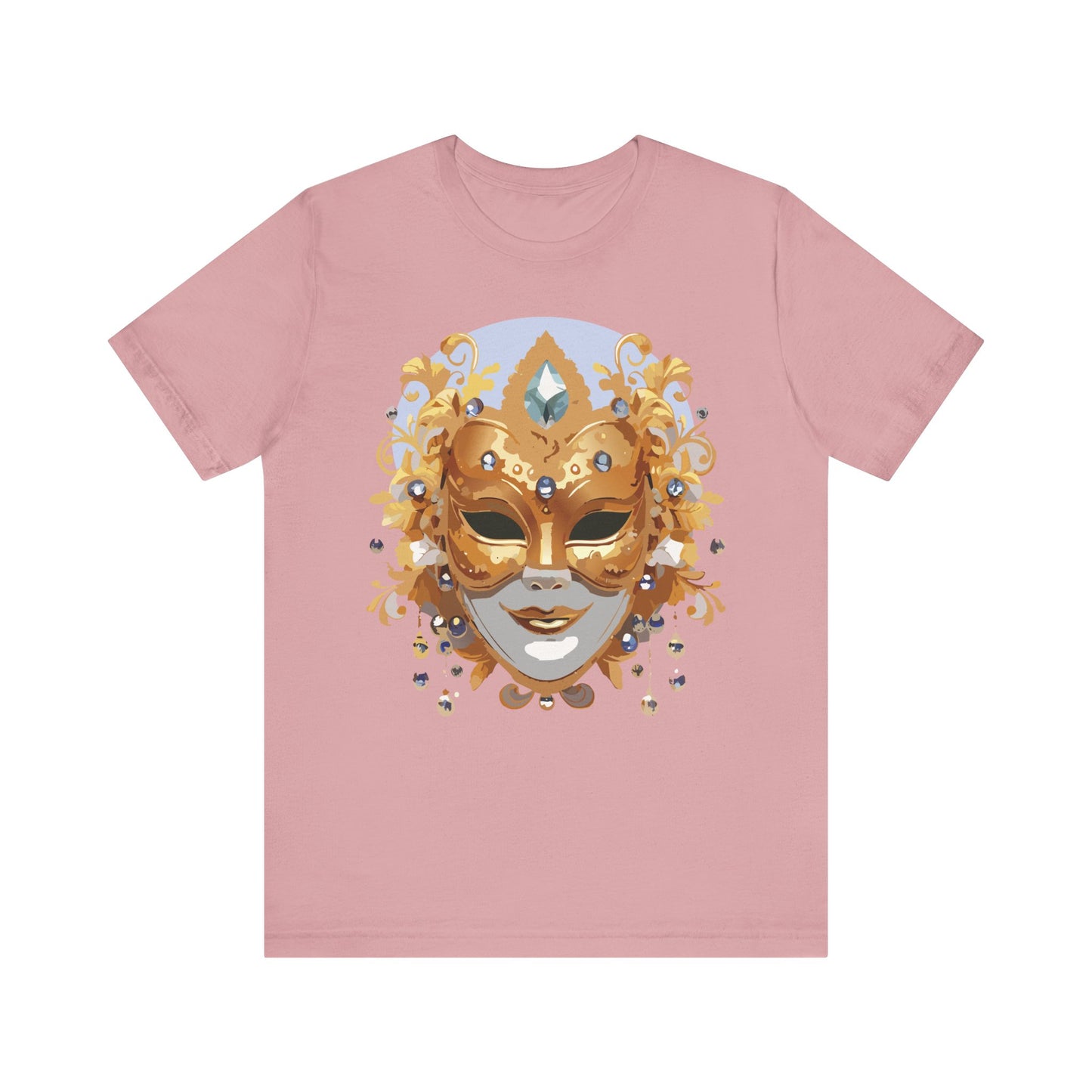 Mask Shirt, Shirt with Mask, Tee Shirt with Gold Face