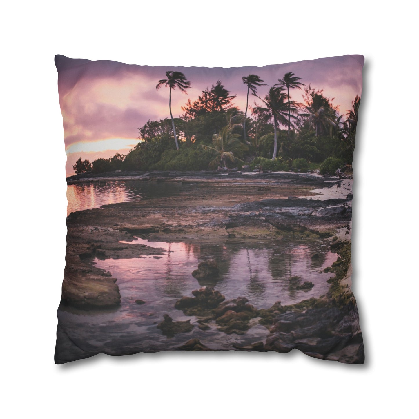 Beach Faux Suede Square Pillowcase