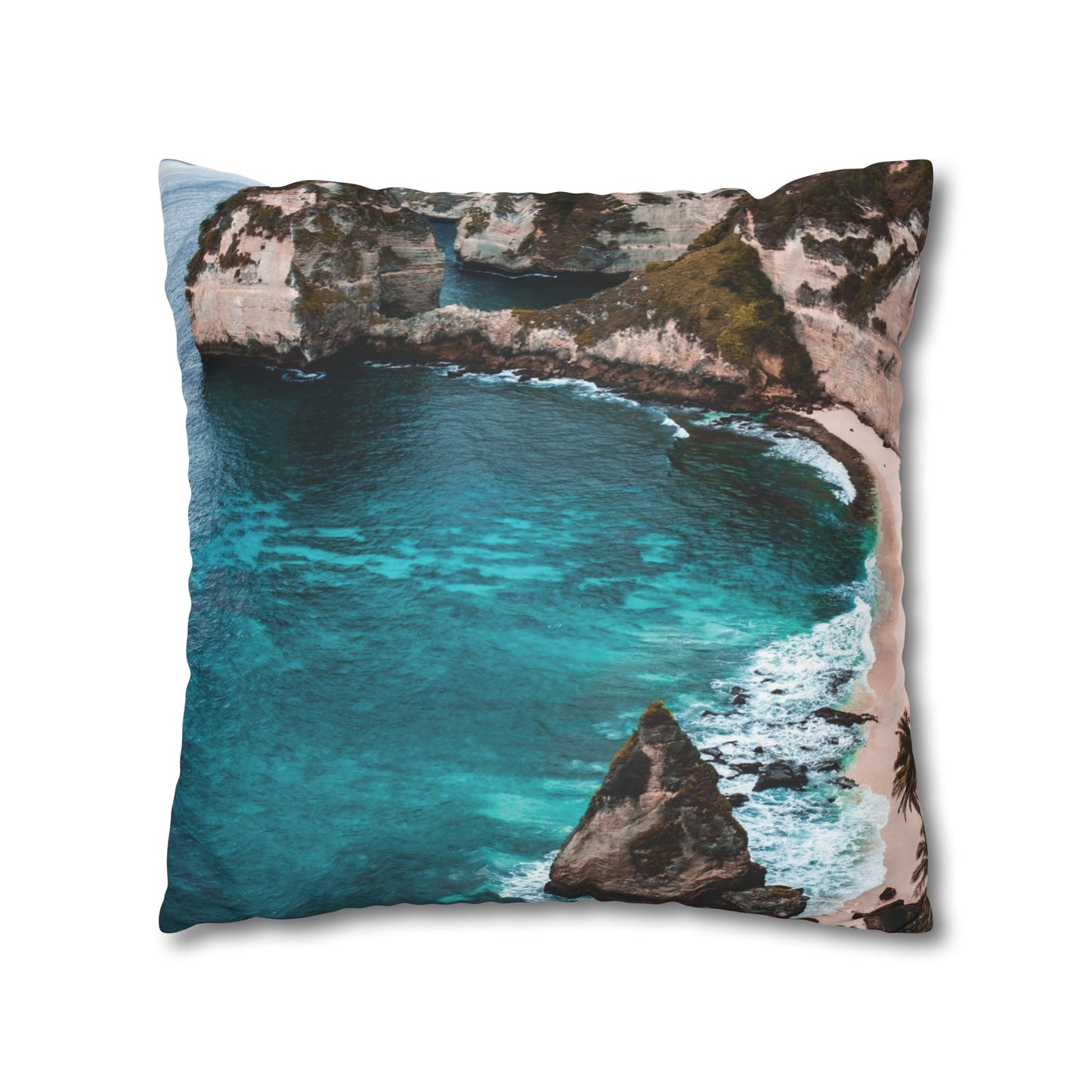 Beach Faux Suede Square Pillowcase