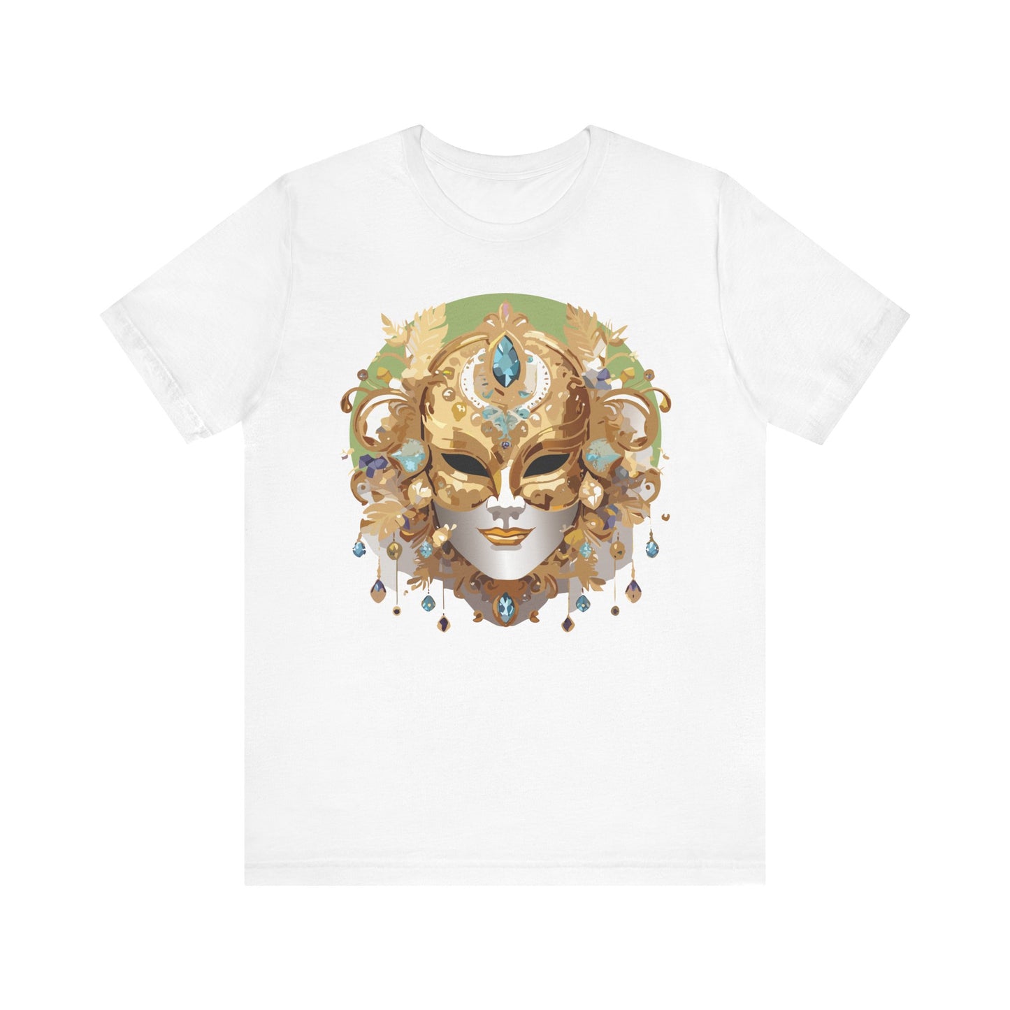 Mask Shirt, Shirt with Mask, Tee Shirt with Gold Face
