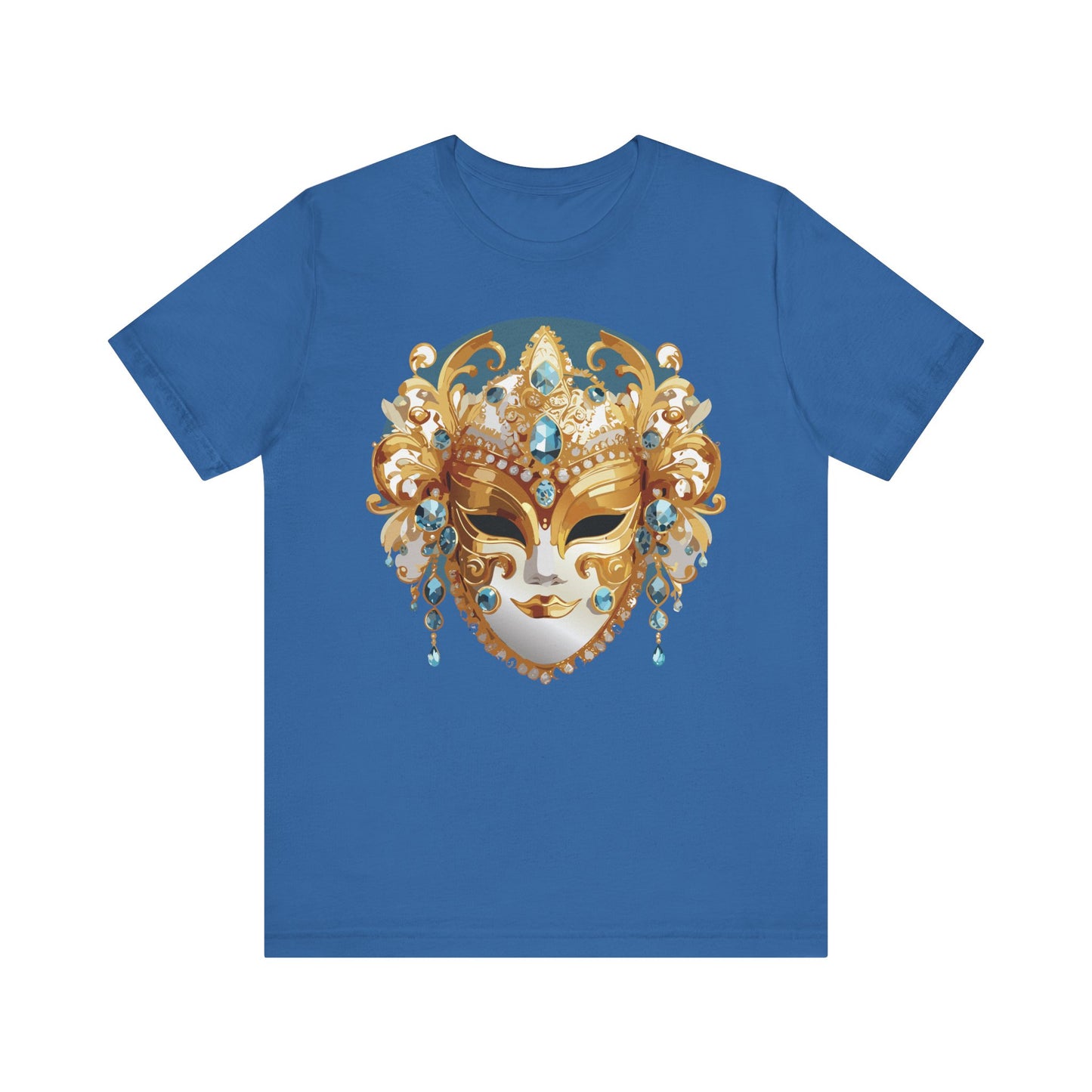 Mask Shirt, Shirt with Mask, Tee Shirt with Gold Face