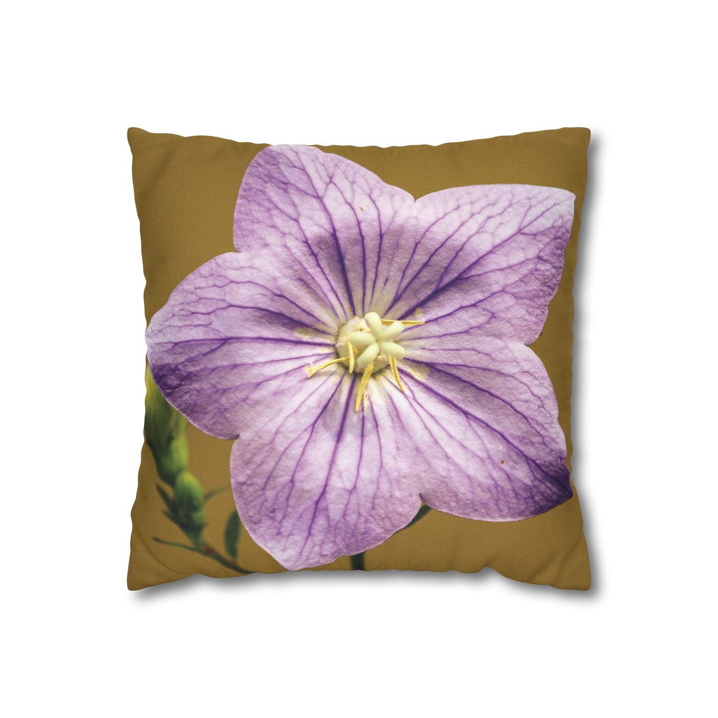 Floral Faux Suede Square Pillowcase