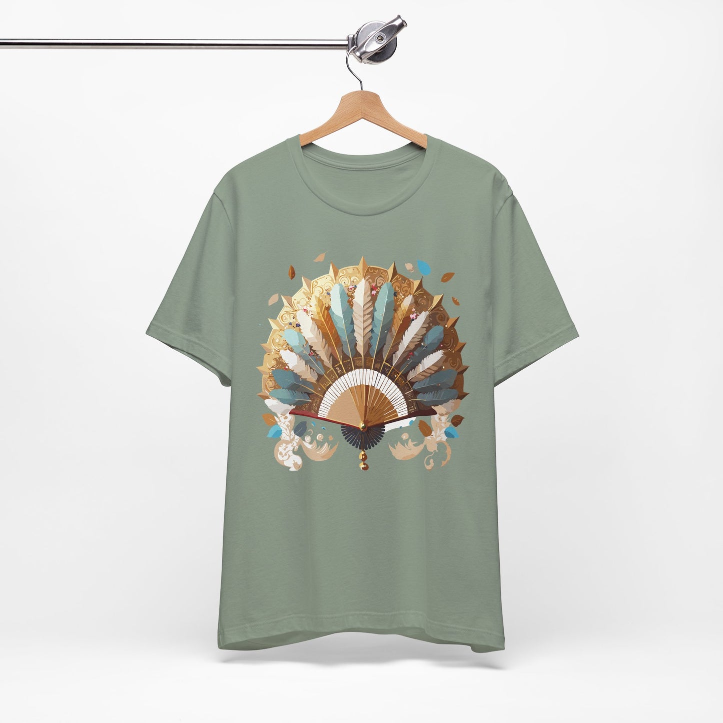 Fan shirt, Shirt with Fan, Tee Shirt with Gold Blower